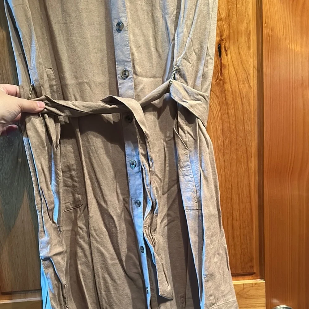 Sonoma Tan Buttoned Tie Front Mini Dress - Picture 7 of 7